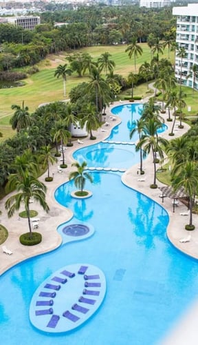 Aerial view of the resort pool complex at Vidanta, Bahía de Banderas