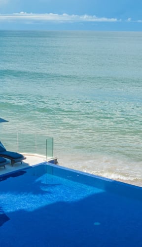 Infinity pool overlooking the Pacific at a beachfront residence in Puerto Vallarta